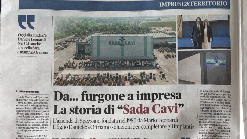 SADA CAVI sulla Gazzetta di Modena